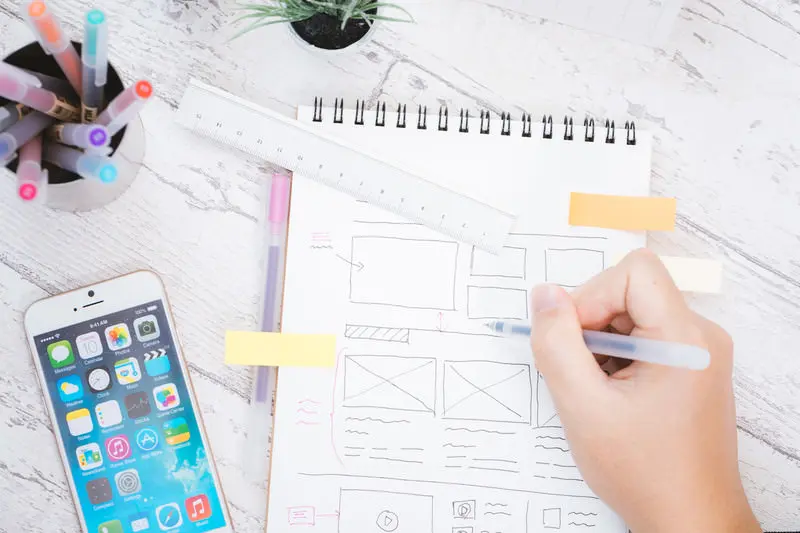 スマートフォンとデザインイメージ