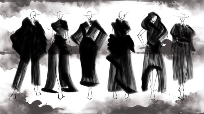 余白と濃淡が紡ぐ静謐な美。日本水墨画を身に纏い世界へ。